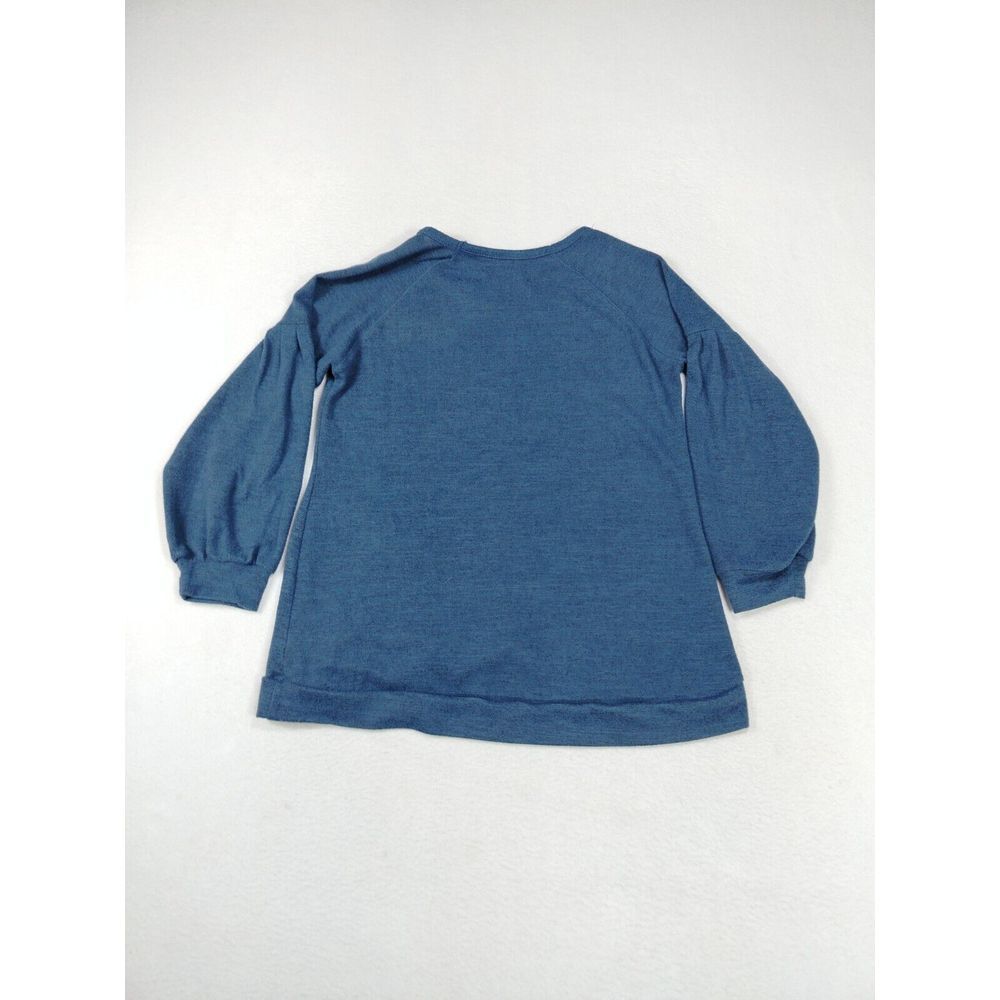 French Laundry‎ Top Women's Medium Blue Minimalist Normcore Stretch Long Sleeve - Picture 2 of 9